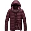 Generisch Puffer, giacca da uomo con cappuccio, piumino da uomo, invernale, caldo, lungo, in cotone, trapuntato, sportivo, invernale, per attività all'aria aperta, calda, giacca lunga per le mezze stagioni,