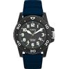 Timex Orologio da uomo Main Street, 42 mm, cinturino in silicone blu, quadrante nero, cassa nera TW5M61100