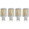 WULUN Lampadine G9 9W LED, Flat Round, chip a 68 Led, equivalenti a lampadine alogene da 90 W, 900LM, 3000K bianco caldo, angolo a 360 °, CA 220-240 V, non dimmerabili, 4 pacchi