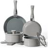 BLAZANT Set di pentole e padelle in ceramica antiaderenti, pentole e padelle con manico staccabile, set di pentole a induzione per piano cottura a induzione, set da cucina per camper, adatto al forno,
