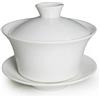 Liang baobao Set da tè tradizionale Gaiwan con coperchio e piattino, tazza da tè cinese classica in porcellana, 200 ml, bianco
