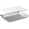 Yoassi Teglia da Forno 30 x 24 cm con Griglia 19.8 x 26cm in Acciaio Inox 304, Set di Teglie da Forno Raffreddamento e Cottura per Dolci, Biscotti