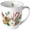 Ambiente Tazza in porcellana ca. 400 ml tazza Bone China Mug per tè o caffè autunno inverno Natale composizione