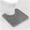 MIULEE 1 Pezzo Tappeto in Microfibra 4 CM Lungo Anti-scivolo Assorbimento dell'acqua Morbido Tappetino da Bagno per Corridoio d'ingresso Doccia Soggiorno Porte 50X50 CM Grigio