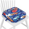 wooshwa Rialzo Sedia Bambini, Cartoon Cuscino Rialzo Alzatina Sedia per Bambini con 2 Regolabile Cinghie & Base Antiscivolo, Lavabile (Auto da Corsa)