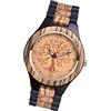 MicLee-Orologio al quarzo Albero della vita Cinturino in acciaio inox Quadrante in legno naturale Orologio al quarzo Adatto a uomini e donne che indossano moda casual ultra sottile