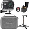 AKASO EK7000 Action Cam con 60cm Treppiede e Custodia Protettiva, 4K30FPS Fotocamera Subacquea 20MP WiFi stabilizzazione EIS 170° grandangolo Ultra HD con zoom 4X e batterie 2x1050mAh