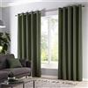 Fusion - Tende oscuranti verde bottiglia 117 x 137 cm (larghezza x lunghezza) - 100% cotone - trama spessa 2 pannelli - Tende verdi con occhielli - Tende insonorizzate/termiche in verde - Tende per