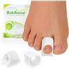 Bukihome Raddrizzatore per dita a martello - 6 Count Correttore per dita dei piedi,in morbido gel,riallinea piegate,arricciate,artigli,dita a martello,(White,Large)