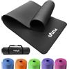 Fizyo Tappetino spesso per yoga, pilates e ginnastica, schiuma NBR antiscivolo, gomma sintetica, allenamento, fitness, relax, esercizio, resistente, per donne e uomini, 190 x 60 x 1,5 cm (nero)