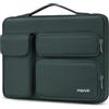 MOSISO 13.3 pollici Custodia Laptop Porta, 13-13.3 pollici Borsa PC Compatibile con MacBook Air/Pro 13 / Pro 14, HP Dell ASUS Lenovo, Lato Aperto Borse con 2 Alzato & 1 Tasche Patta, Verde Smeraldo
