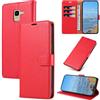 KKEIKO Cover per Samsung Galaxy J6 2018, Antiurto Custodia in PU Pelle con Slot per Porta Carte, Magnetico Protettiva Cover per Samsung J6 2018, Rosso