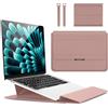 Hinnwer 13 14 Pollici Custodie per PC Portatile Borsa con Funzione Stand per MacBook Air 13 M3/M2/M1 A3113 A2681 A2337, MacBook Pro 14 M4/M4 Pro/M4 Max A3112 A3401 A3185 A2992 A2918 A2779 Oro Rosa