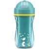 Chicco Sport Cup Bicchiere Antigoccia in Silicone per Bambini 14+ Mesi, 266 ml, Tazza Biberon Termica per Imparare a Bere, con Cannuccia Flessibile Resistente ai Morsi, Senza BPA, Azzurro