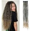 Dsoar Clip in Estensioni Dreadlock Boho Ricci Finiti Dreads Sintetici con Clip Morbido Crochet Loc Estensioni 22 Pollici 3 Pezzi