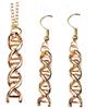 HMOOY Infinity Spiral Dna Double Helix Collana Orecchini Set Chimica Scienza Biologia Molecola Ciondolo Set di Gioielli per Studente di Medicina (Gold)