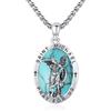 ZIPPICE Collana Saint Raphael/Zeus/San Cristoforo/San Michele, argento sterling S925 Collana di amuleto di protezione buona fortuna Gioielli Regali per uomo Donna