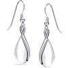 LeCalla Orecchini a goccia in argento sterling 925 | Orecchini curva infinito per le donne 40 mm, Argento sterling, Nessuna pietra preziosa