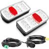 ETUKER Kit Fari Rimorchio 13poli 12/24v 7Funzione Fanali Posteriori Rimorchio13 pin Fanale Posteriori Rimorchio Agricolo con Cavo 5.5M Precablato