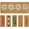 Olivo Tappeti OLIVO.shop | ENTRY 10 Zerbino ingresso in cocco naturale, Zerbino per scale, Tappeto ingresso casa simpatico 27x70 cm, vari disegni. (Daisy)