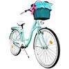 MILORD. Comfort Bike con Cesto, Bicicletta da Città Donna, 1 velocità, Acqua, 26