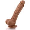BuyAndFeelGood „CROCODILE" Relistico dildo in SILICONE di 25,0 cm per sensazioni forti - La VENTOSA rende possibile la PERFETTA TENUTA SENZA MANI - Magic Wand Dildo per giochi sessuali anali e vaginali caramello