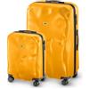 CRASH BAGGAGE Icon Set | 2 Trolley rigidi da Viaggio (S + L) Bagaglio a mano e Valigia di Design Italiano con Chiusura TSA Certificata e 4 Ruote girevoli 100% in Policarbonato Yellow