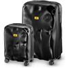 CRASH BAGGAGE Icon Set | 2 Trolley rigidi da Viaggio (S + L) Bagaglio a mano e Valigia di Design Italiano con Chiusura TSA Certificata e 4 Ruote girevoli 100% in Policarbonato Black