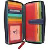 VISCONTI Pelle Visconti Spectrum Collection IRIS Zip borsa rotonda con RFID blocco SP33 Nero/Hawaii