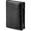 Vastaia piccolo portafoglio uomo slim,porta carte di credito uomo,RFID Blocking，con portamonete(nero strutturato)