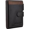 STILORD 'Garrett' Borsellino con Porta Chiavi in Pelle Mini Porta Carte con Anti RFID e Blocco NFC Vintage Portafoglio Piccolo per Uomo Donna Cuoio Genuino, Colore:marrone scuro