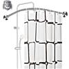 Generic Bastone per tenda da doccia curvo a forma di U, senza fori, barra angolare per vasca da bagno, in acciaio inox, regolabile