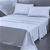 SpazioTessile - Lenzuola Matrimoniali Invernali 100% Caldo Cotone, Completo Lenzuola di Flanella Lenzuolo Sopra 240x295, Lenzuolo Sotto con Elastico 160x190 H25, 2 Federe 50x80 (Bianco)