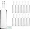 Firmadigaranzia srl FDG - Bottiglia per acqua in vetro vuote 1 L - Set da 12 Bottiglia New Line in Vetro con Tappo a vite 1 L - Bottiglie da tavola stile MODERNO ed elegante - Bottiglie per acqua succhi e liquori