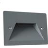 Damastoreitalia Universo Faretto segnapassi da esterno lampada da muro IP65 LED 3W ad incasso per scatola cassetta 503 scale giardino viale gradini nero bianco o grigio (Grigio - Bianco caldo 3000K)