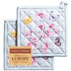 Maison d' Hermine Blossoms In Spring - Set di 2 presine in 100% cotone, con fibbia resistente al calore, per barbecue, cottura, forno a microonde, primavera, estate (20 x 20 cm), festa della mamma