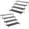 AZEAM Acrilico Riser Display Stand, Nero 4 Livelli Cupcake Stand Display Alzate Scaffale Profumo Colonia Organizer Compatibile con Pop Figure Cibo Dessert Trucco Cosmetico (2 confezionis)