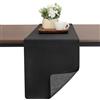 Chitomars Runner Tavola Moderno in Ecopelle, Bifacciale Non-Scivolose Lavabile Riutilizzato Resistente al Calore Runner da Tavolo (Grigio Nero, 30 x 140 cm)