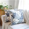 Encasa XO Fodera per cuscino decorativo 20x20 (50x50 cm) - L2 Blu - stampato digitale floreale, grande federa quadrata per sedia, sedile, letto, ufficio e casa (set di 2)