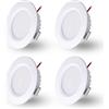 DYKUWEY Faretti Led da Incasso per Cartongesso,4 Pezzi, 3W Faretti Led Soffitto, IP44 AC 220-230V Faretto LED Interno Alluminio Ultrasottili 15mm Per Luci Cucina Bagno Camper (Bianco,Bianco Freddo 6000k)