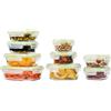 Home Fleek Contenitori in Vetro per Alimenti con Coperchio - Impilabili Meal Prep Contenitori Ermetici per Alimenti Vetro, Adatti Microonde E Congelatore Contenitori Cibo Ventro (Set di 9, Verde)