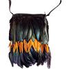 W WIDMANN MILANO Party Fashion, borsa indiana 20x28 cm, design unico con piume, cerniera di sicurezza, comodità di trasporto con tracolla, versatile per costumi ed eventi