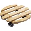 Metafranc Carrello portavasi Ø 300 mm - 60 kg - Piastra in bambù - Effetto Legno Naturale - Rotelle in TPE con 4 fissaggi/Rullo per Interni/fiorelli/Supporto per Il Trasporto per Piante / 825330