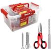 Fischer Vaschetta 500 Tasselli SX Plus 6mm con Vite + Forbici Ergonomiche + Punta Trapano SDS Plus, 570210