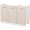 Shally Dogan Mobile Sottolavello Cucina Componibile Mobiletto in Legno Colore Olmo con 3 Ante