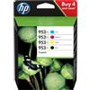 Hp Cartuccia originale Hp 3HZ52AE Multipack 953XL (Conf. da 4 pz.) NERO+COLORE 2000+1450x3 pagine per Stampanti: Hp OFFICEJET PRO 7720, Hp OFFICEJET PRO 7730, Hp OFFICEJET PRO 7740, Hp OFFICEJET PRO 8210, Hp OFFICEJET PRO 8218, Hp OFFICEJET PRO 8710, Hp …