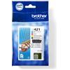 Brother LC421VAL Cartucce InkJet Originali, Capacità Standard, fino a 200 Pagine, per Stampanti DCPJ1050W / MFCJ1010DW. MultiPack, Nero/Ciano/Magenta/Giallo