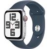 Apple Watch SE GPS + Cellular Cassa 44mm in Alluminio Argento con Cinturino Sport Blu Tempesta - S/M