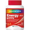 Marco Viti Massigen - Energy Gummy, Integratore Alimentare con Guaranà e Caffeina, Vitamine Gommose per Adulti, Gusto Lampone, 60 Caramelle, 192 g, Per Energia Fisica e Mentale