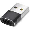 Hoppac Happac Adattatore da USB-C femmina a USB-A maschio, Grigio/Nero